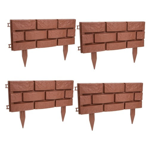 Flower Bed Edging Plastic Garden Fence DIY Stone Brick Effect Law