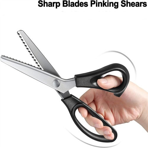 2pcs Dressmaking Shears Crafts Zig Zag Cut Serrated Scissors Serrated