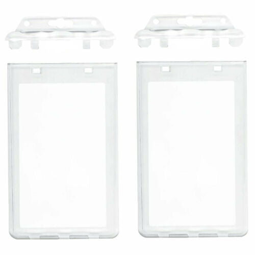 10X Hard Plastic Badge ID Card Holder Lanyard Business Work Pouch Doub