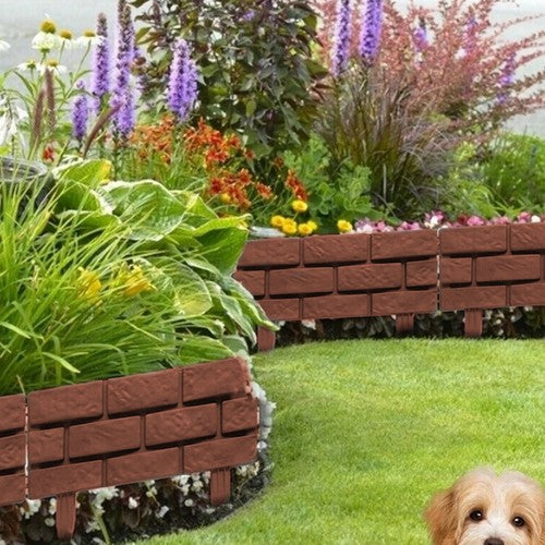 Flower Bed Edging Plastic Garden Fence DIY Stone Brick Effect Law