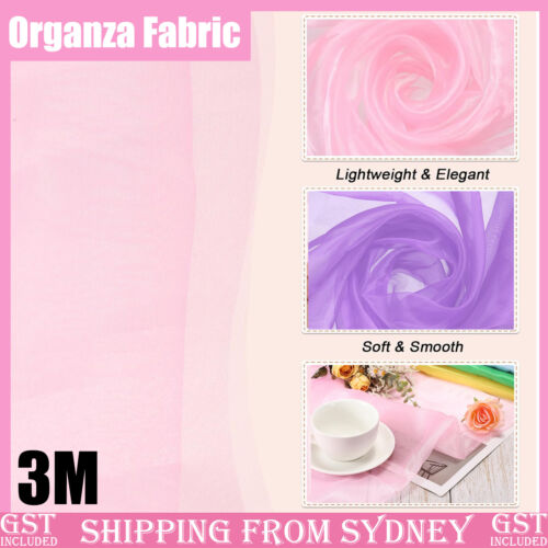 4x Organza Fabric Bridal Solid Sheer Organza Crystal Organza Sheer Sil