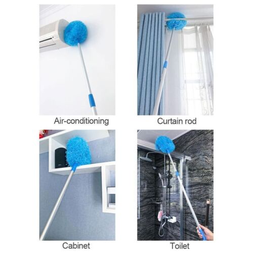 1PC Ceiling Fan Cleaner Duster with Extension Pole Reusable Microfiber