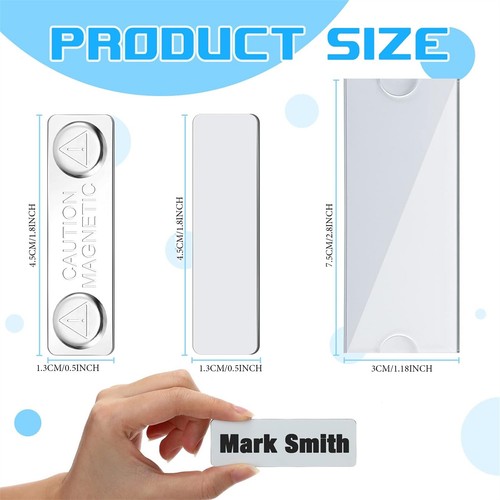 20pcs Strong Magnetic Business Name Tag Acrylic Badge-Magnetic Name Ta