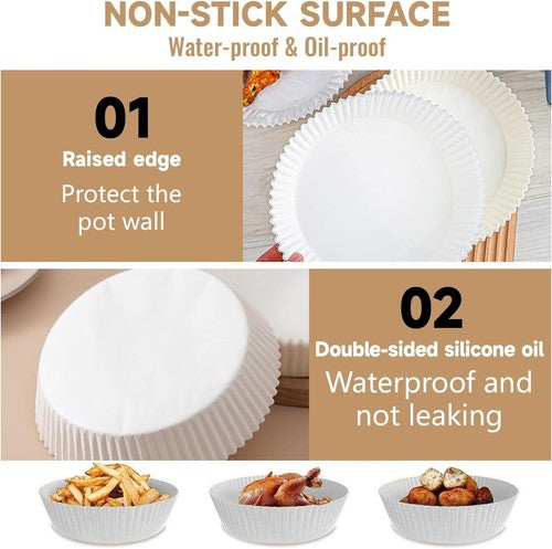 200PCS Air Fryer Disposable Paper Liner Non-Stick Pan Parchment Baking