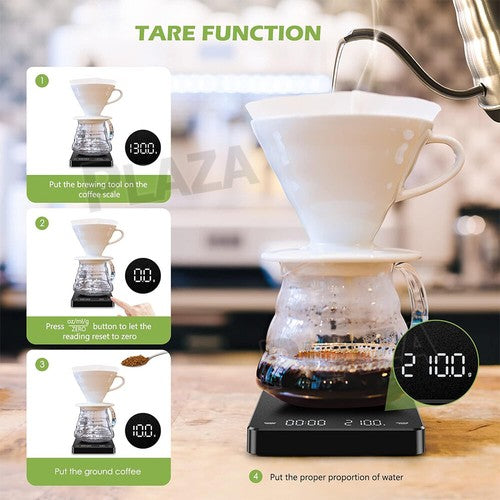 Electronic Digital Coffee Scale With Timer Precision High Display 3Kg/
