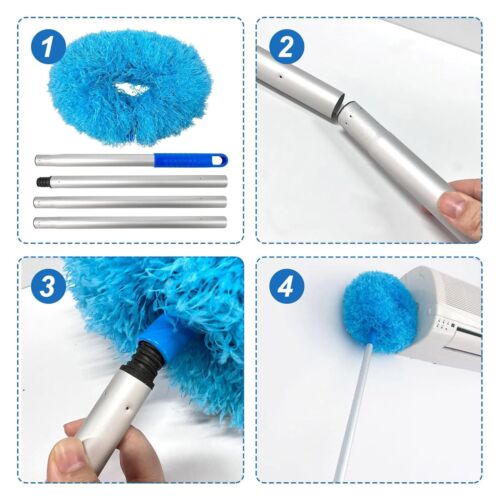 1PC Ceiling Fan Cleaner Duster with Extension Pole Reusable Microfiber