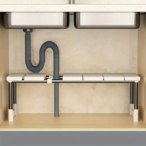 2PCS Sink Rack Organizer Adjustable Extendable Kitchen Storage Shelf U