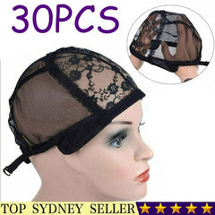 Lace Mesh Wig Caps (30 Pack) – Adjustable Caps for Making Wigs