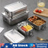 304 Stainless Steel Square Lunch Box Food Container Bento Box for Scho