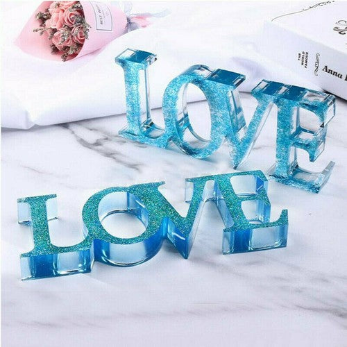 2pcs LOVE Sign Resin Casting Mold Silicone Jewelry Making Epoxy Mould