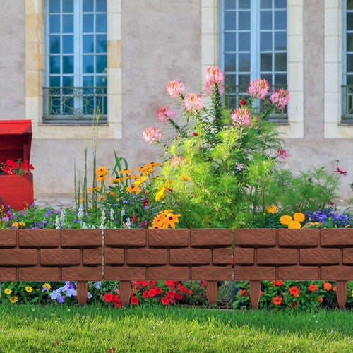 Flower Bed Edging Plastic Garden Fence DIY Stone Brick Effect Law