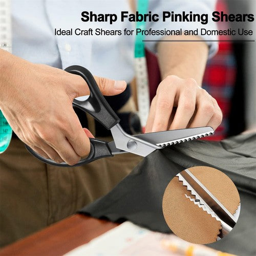 2pcs Dressmaking Shears Crafts Zig Zag Cut Serrated Scissors Serrated