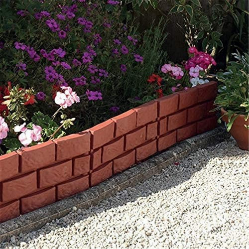 Flower Bed Edging Plastic Garden Fence DIY Stone Brick Effect Law