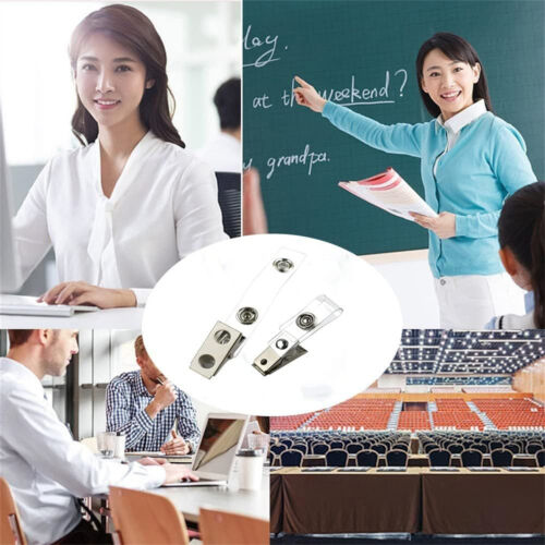 50Sets Badge Holder With Metal Clips Clear Name Tag Badge Holder With