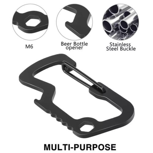 5x Retractable Stainless Steel Keyring Pull Ring Key Chain Recoil Heav