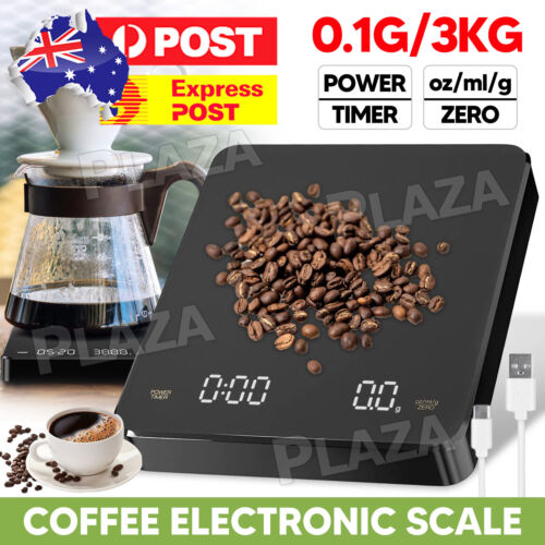 Electronic Digital Coffee Scale With Timer Precision High Display 3Kg/