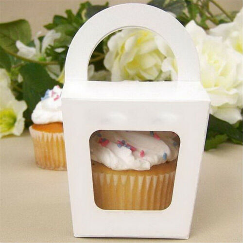 Cupcake Boxes White Single Cupcake Boxes,Cake Box with Clear Window