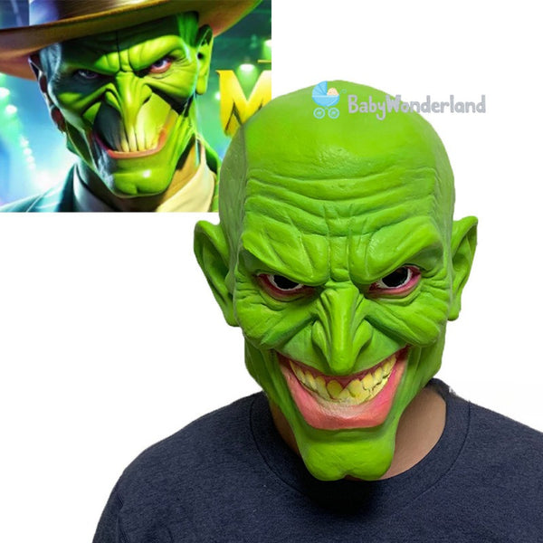 Adult Men The Mask Jim Carrey Yellow Suit Mask Cosplay Costume Halloween Party