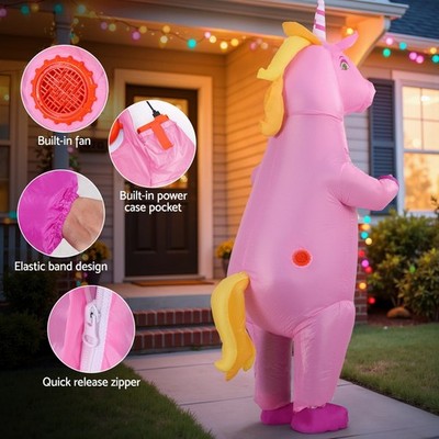 Inflatable Unicorn Costume Adult Suit Blow Up Party Fancy Dress Hallow