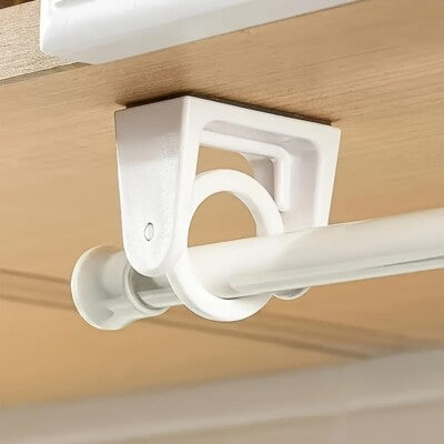 Self Adhesive Curtain Rod Bracket 4Pcs ABS Wall Bracket Hooks 360° Ro