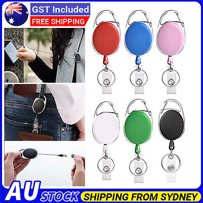 18x Retractable Key Chain ID Badge Card Holder Lanyard Keyring Carabin