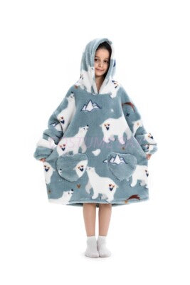Oversized Adult 1.4m Long Kid Toddler Hooded Blanket Hoodie Ultra Swea