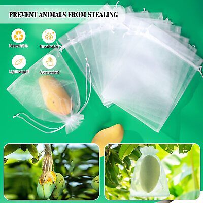 50x Fruit Net Bag Agriculture Garden Vegetable Protection Mesh Insect