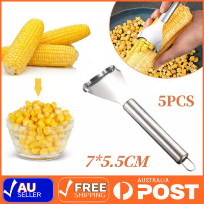 5PCS One-Step Stainless Steel Corn Peeler Thresher Tools Kitchen Cutte