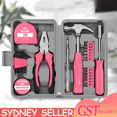 24X Pink Compact Women's Tool Kit Set for Home Office DIY Repairs Port
