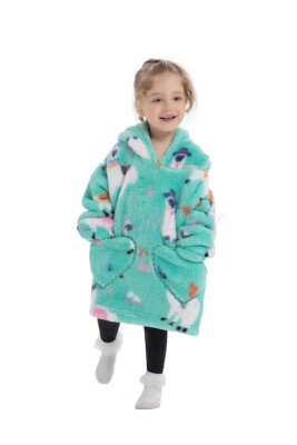 Oversized Adult 1.4m Long Kid Toddler Hooded Blanket Hoodie Ultra Swea