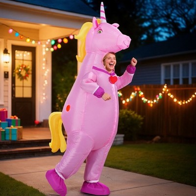 Inflatable Unicorn Costume Adult Suit Blow Up Party Fancy Dress Hallow