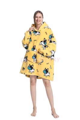 Oversized Adult 1.4m Long Kid Toddler Hooded Blanket Hoodie Ultra Swea
