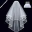 One/Two-tier 90/150/300cm Long Lace White Elbow Length Edge Wedding Bridal Veil