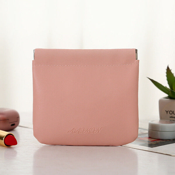 Pocket Cosmetic Bag Portable self-Closing Water-Resistant Leather Storage Bag AU