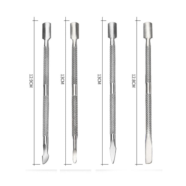 4-12PCS (1-3Sets) Cuticle Pusher Metal Stainless Steel Kit Nail Art Tools New AU