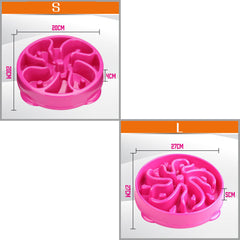 2PCS Cat Dog Slow Down Eating Feeder Dish Pet Large / Small Feeding Food Bowl Di