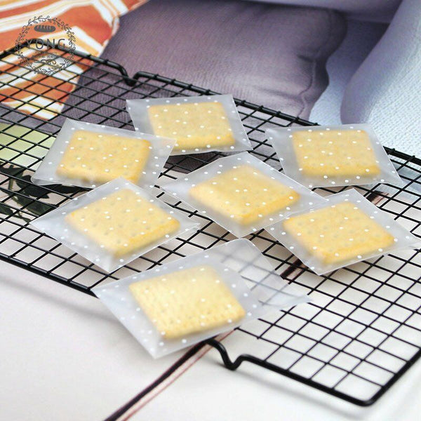 100PCS Clear Dots Self Adhesive Cookie Gift DIY Bag Plastic Candy Wrapping Bags