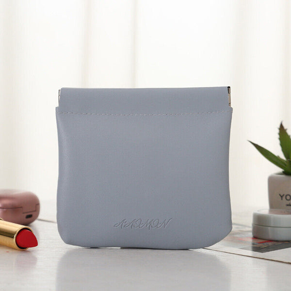 Pocket Cosmetic Bag Portable self-Closing Water-Resistant Leather Storage Bag AU