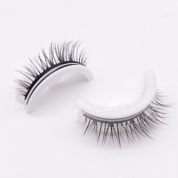 1/2 Pairs Eyelashes Self-Adhesive Natural Multiple Reversible Glue Free Reusable