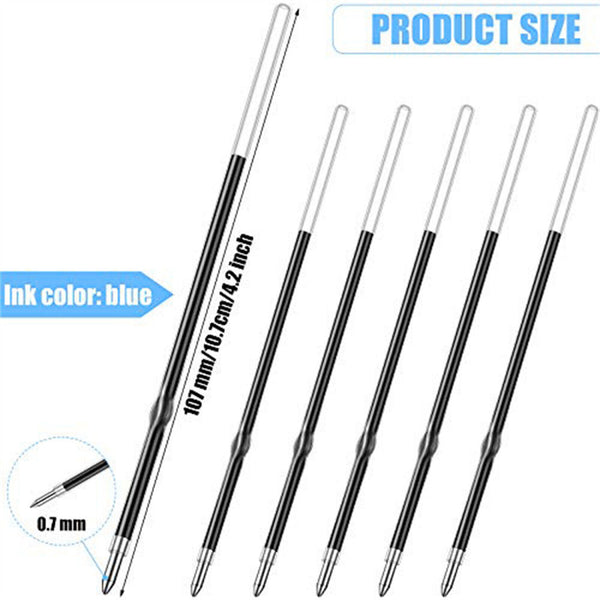 Refills for Retractable Press Ballpoint Pens Black Blue Writing Instrument