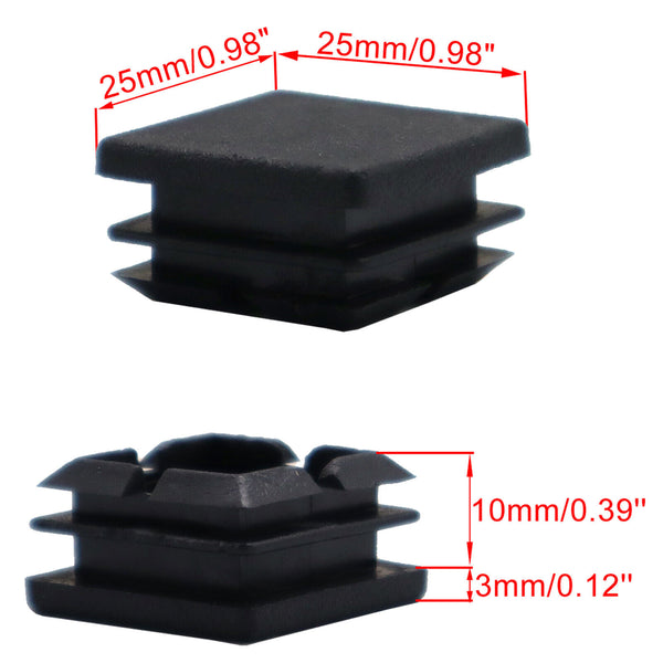 UPTO 12X Square Plastic Plug End Cap Tube Insert Box Cover Plug Floor Protector