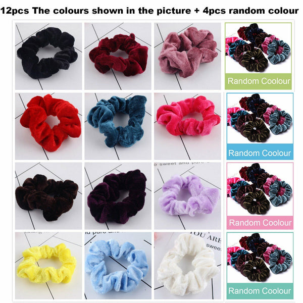 UP 24PCS Velvet Scrunchies Ponytail Women Hair band Elastic Hair Bands Scrunchy