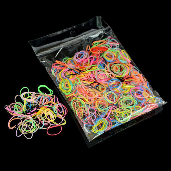 2000pcs Child Baby Hair Holders Rubber Elastic Bands Girls Ties Loom Bands AU