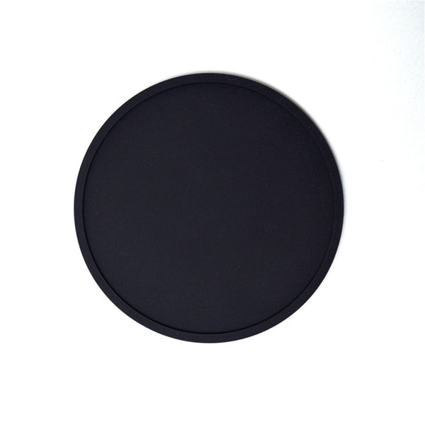 6x Round Black Silicone Coasters Non-slip thermal insulation Cup Mats Pad Drink