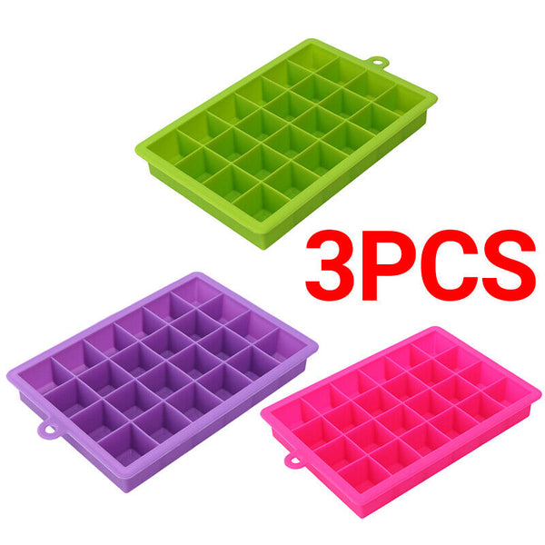 Silicone 24 Grids Ice Cube Tray Mold Maker Tool Square
