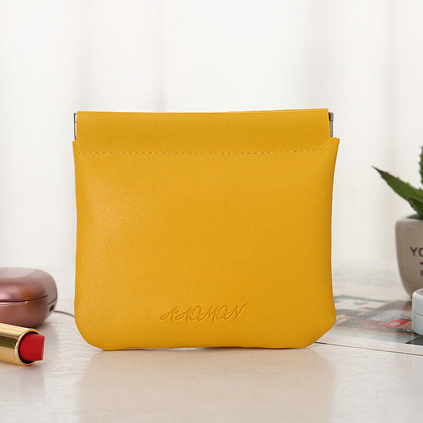 Pocket Cosmetic Bag Portable self-Closing Water-Resistant Leather Storage Bag AU