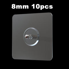 10PCS Punch-Free Self Adhesive Screw Sticker Wall Hanging Sucker Hook Nail New