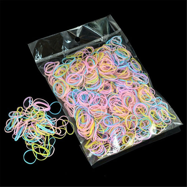 2000pcs Child Baby Hair Holders Rubber Elastic Bands Girls Ties Loom Bands AU