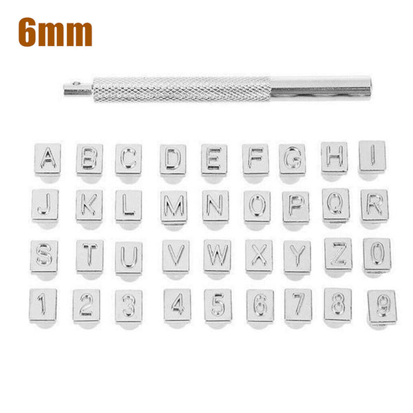 36/72X Alphabet Leather Stamp Tools Kit Letter Number Punch Logo DIY Craft 4/6MM