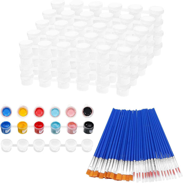 Bulk Flat Fine Paint Brushes Small Brush Empty Paint Pots Strips Art Festivals